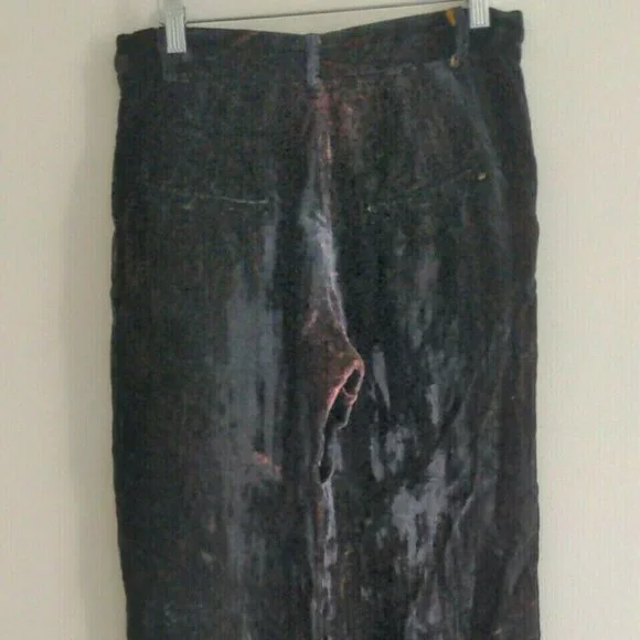 Collina Strada New York Crushed Velvet Pants Sz M straight leg cropped $400